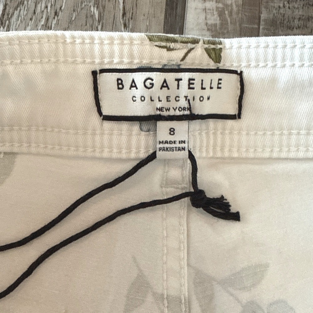 New Bagatelle Collection Floral Pants 8 Ivory Cottagecore Shabby Chic Cropped - Picture 3 of 10